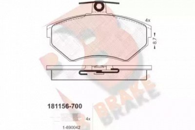 R BRAKE rb1156700 -  Комплект тормозных колодок, дисковый тормоз